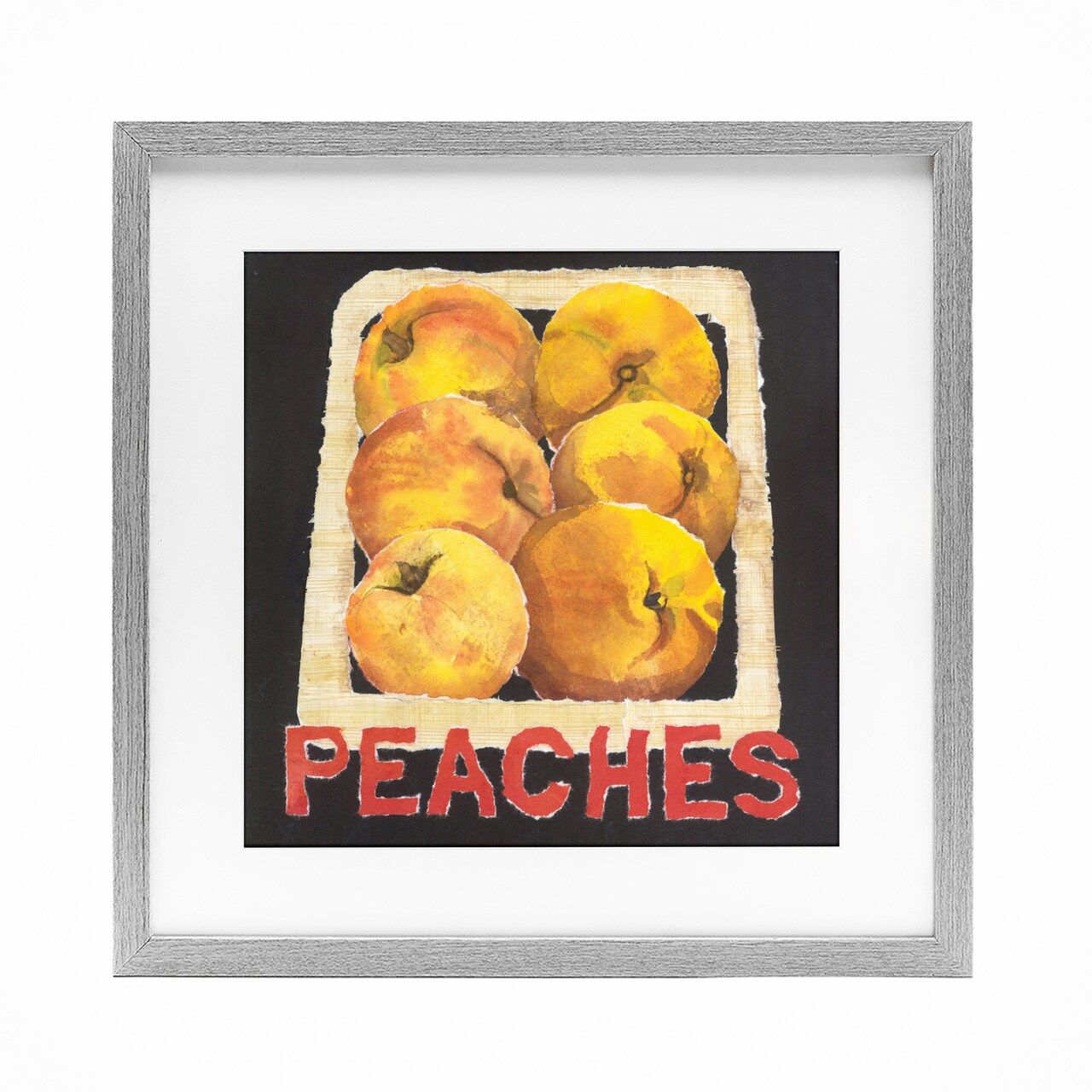 Stupell Industries Collaged Garden Peaches Framed Print Under Glass, design by Nancy Overton